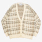 MEN'S VINTAGE 1990S CHECKED STRUCTURED KNITTED CARDIGAN - LARGE