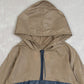MEN'S VINTAGE 1990S HOODED QUARTER ZIP WINDBREAKER JACKET - MEDIUM
