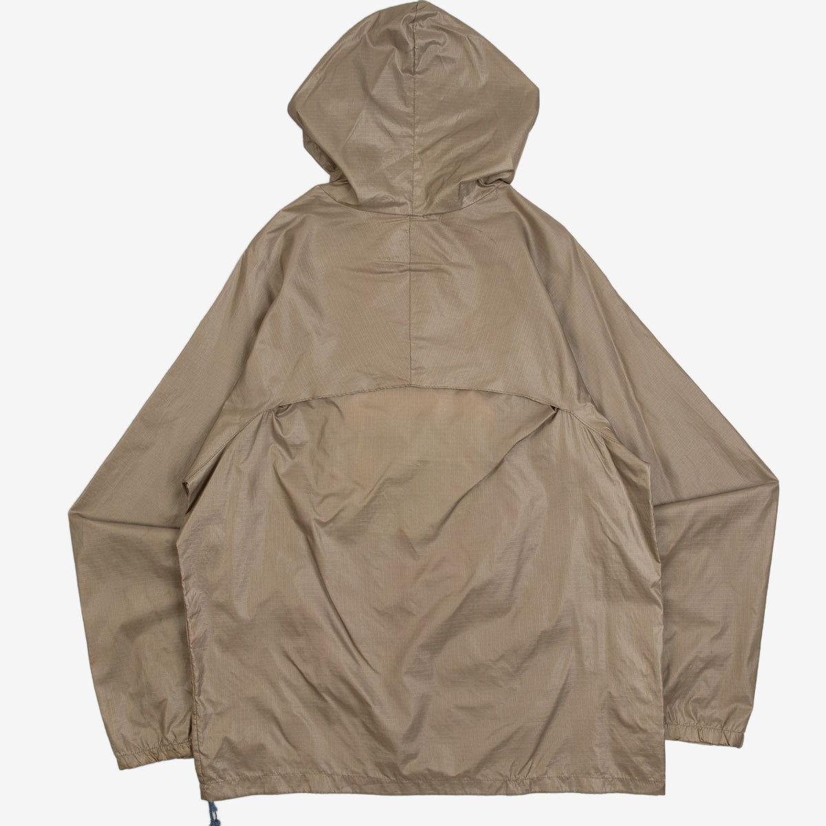 MEN'S VINTAGE 1990S HOODED QUARTER ZIP WINDBREAKER JACKET - MEDIUM