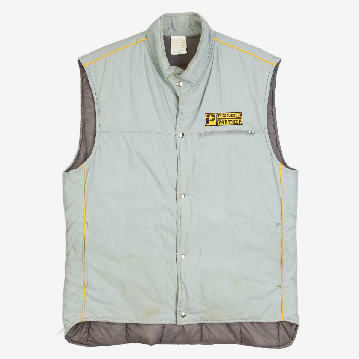 MEN'S VINTAGE 1980S PIONEER PADDED WORKWEAR GILET JACKET - MEDIUM