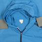 MEN'S VINTAGE 1980S HOODED STRIPED SLEEVE JACKET - LARGE