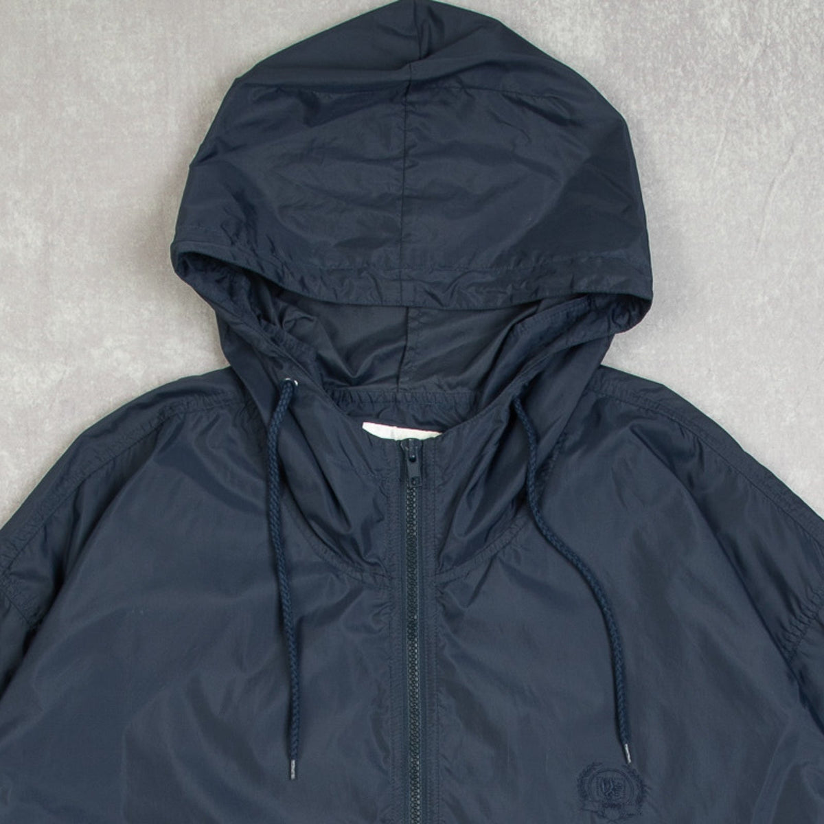 MEN'S VINTAGE 1990S HOODED QUARTER ZIP WINDBREAKER JACKET - X-LARGE