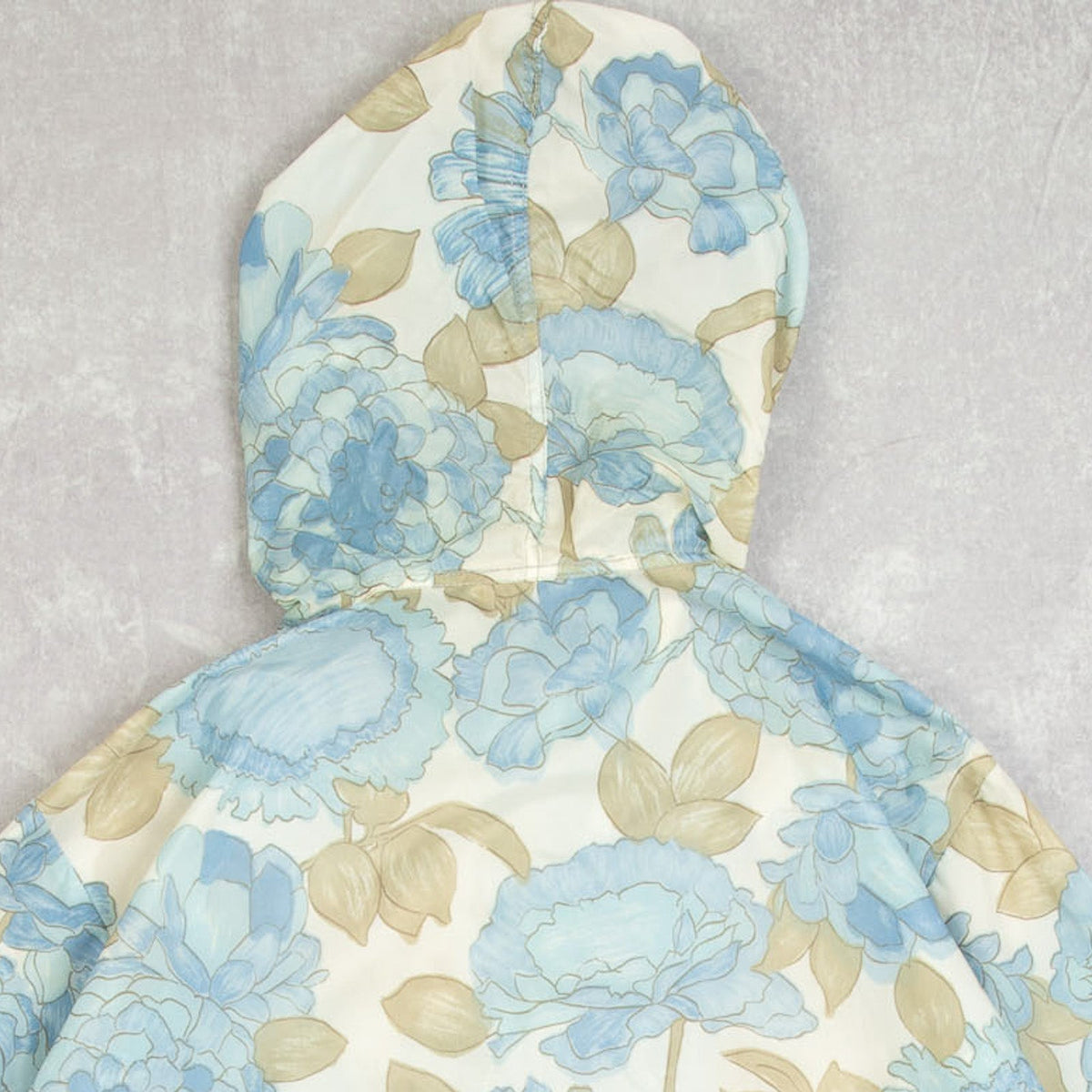 MEN'S VINTAGE 1980S SEARS HOODED FLOWER PRINT LIGHTWEIGHT JACKET - LARGE