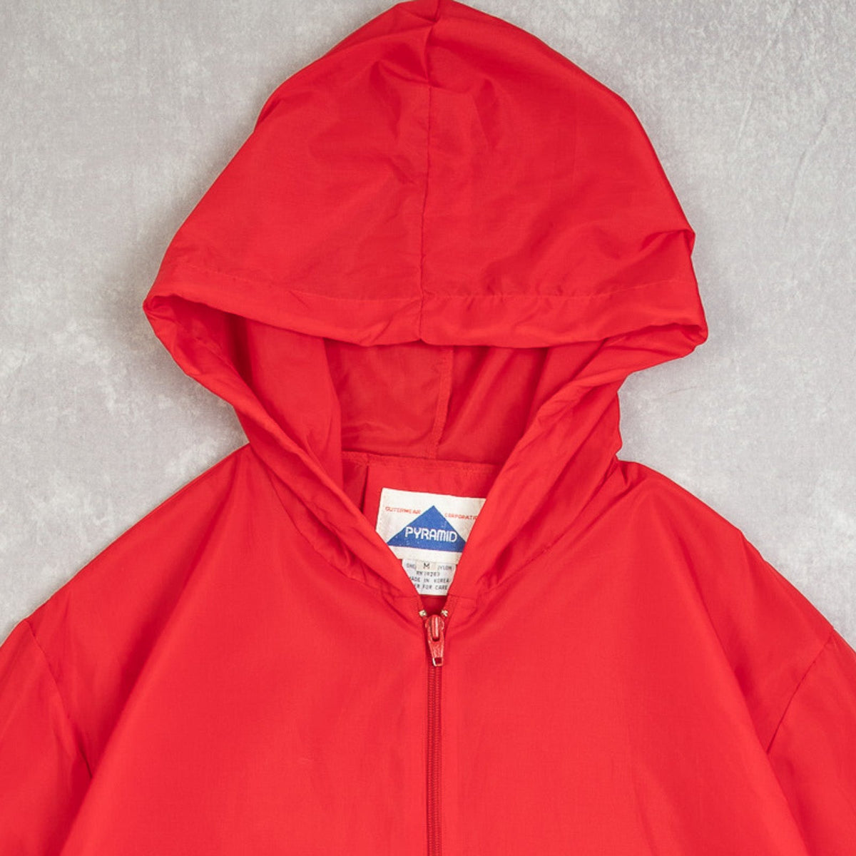 MEN'S VINTAGE 1990S HOODED HALF ZIP WINDBREAKER JACKET - MEDIUM
