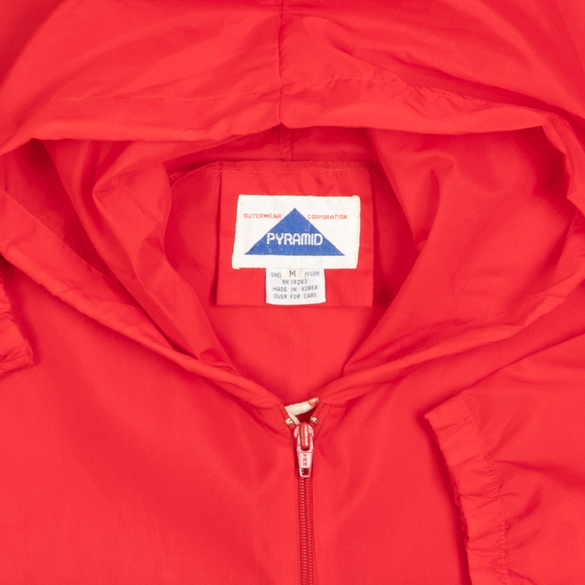 MEN'S VINTAGE 1990S HOODED HALF ZIP WINDBREAKER JACKET - MEDIUM