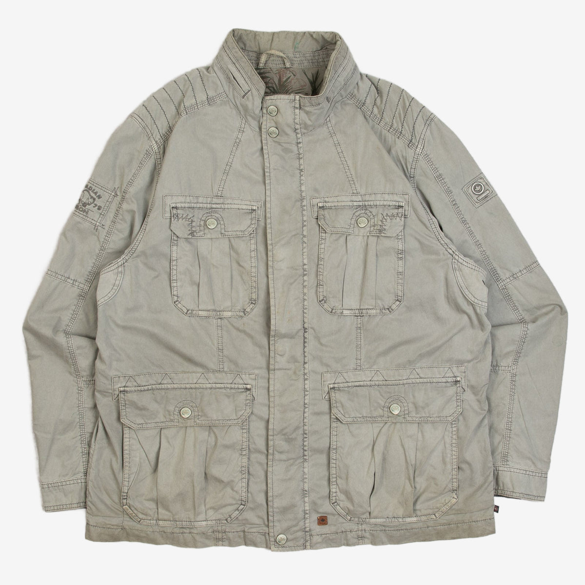 MEN'S VINTAGE 2000S UTILITY MILITARY JACKET - LARGE