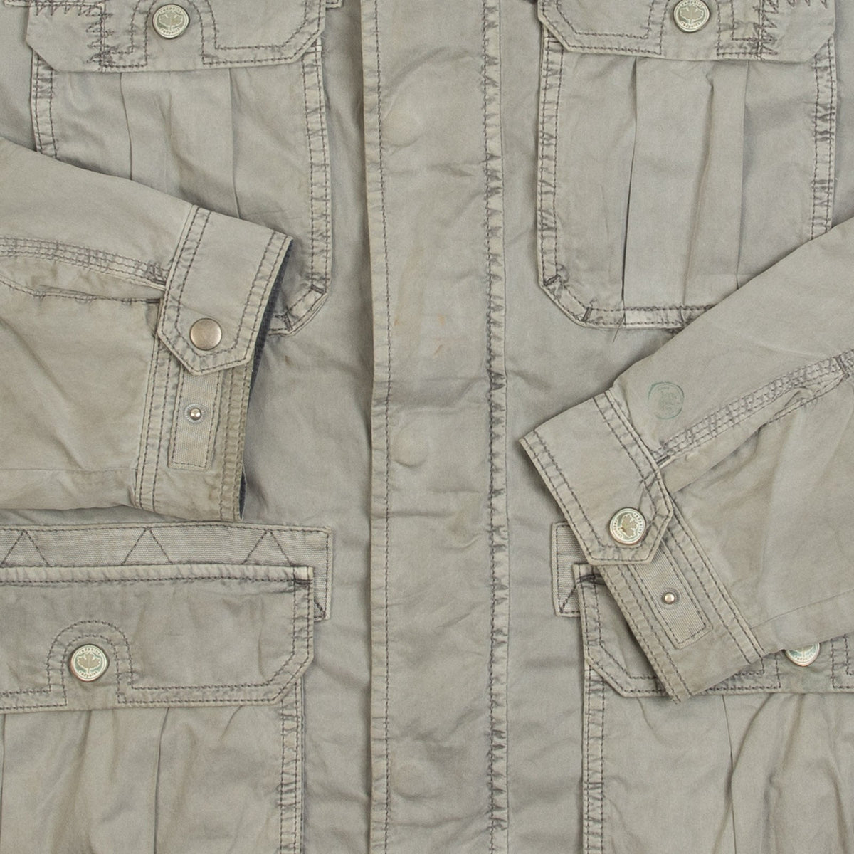 MEN'S VINTAGE 2000S UTILITY MILITARY JACKET - LARGE