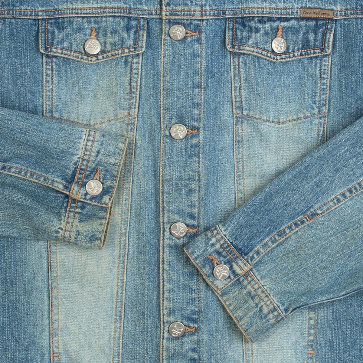WOMEN'S VINTAGE 1990S CALVIN KLEIN DENIM FADER JACKET - X-LARGE