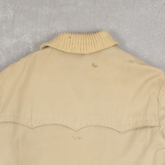 MEN'S VINTAGE 1990S SEARS FLEECE LINED COLLARED FULL ZIP JACKET - LARGE