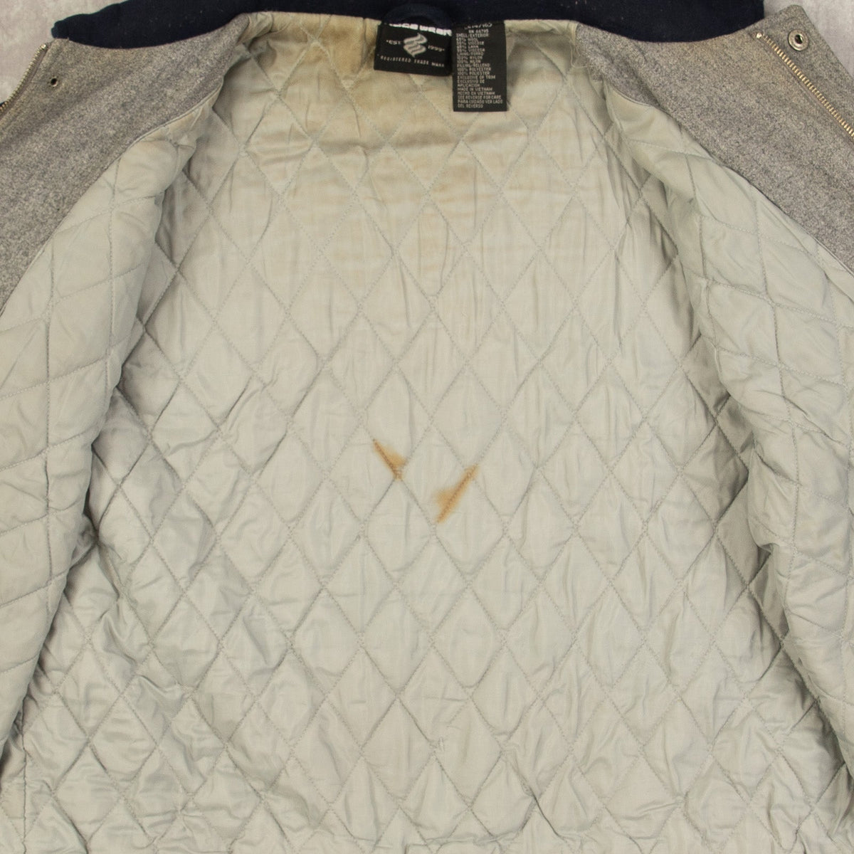 MEN'S VINTAGE 1990S ROCAWEAR PATCH VARSITY BOMBER JACKET - SMALL
