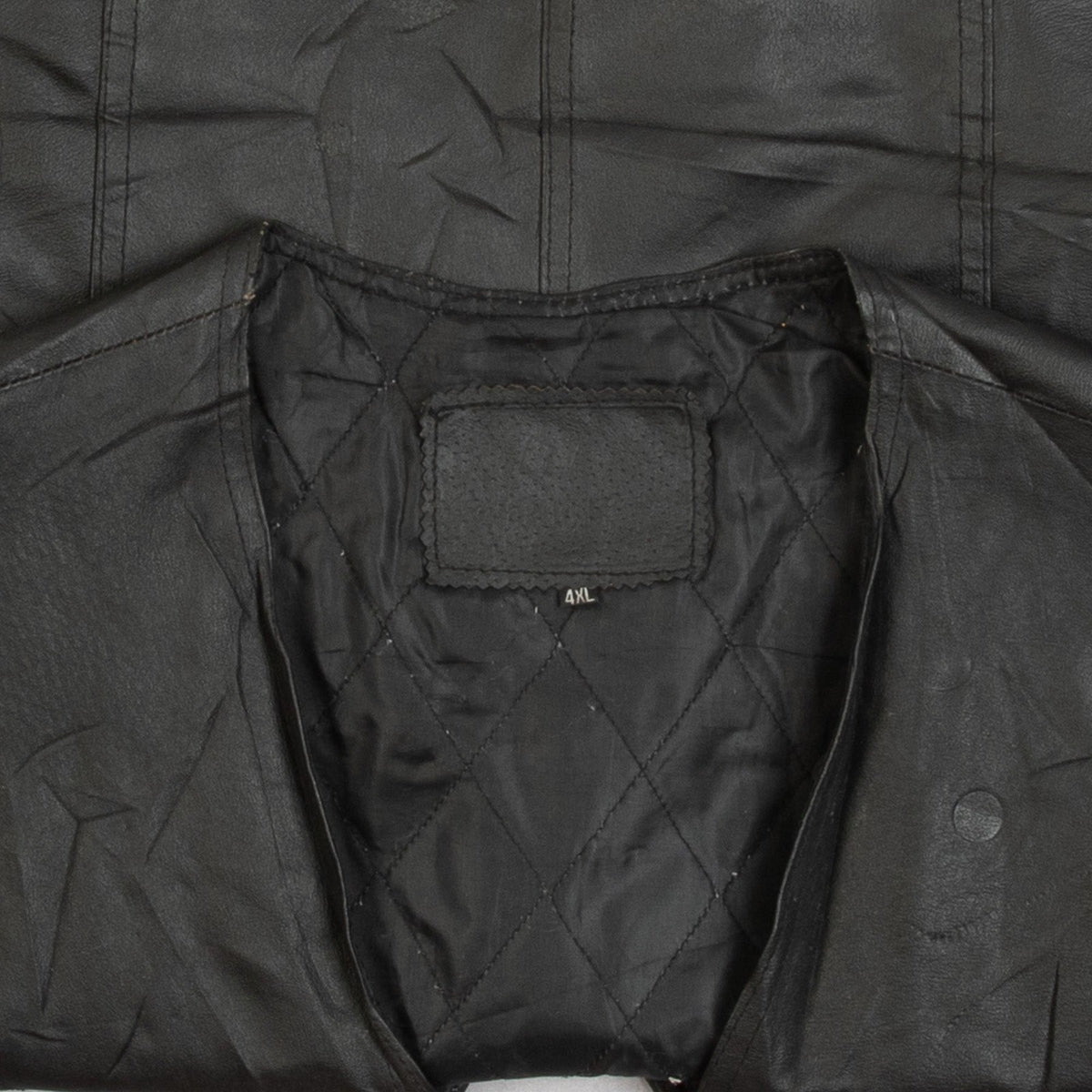 MEN'S VINTAGE 1990S LEATHER GILET JACKET - MEDIUM