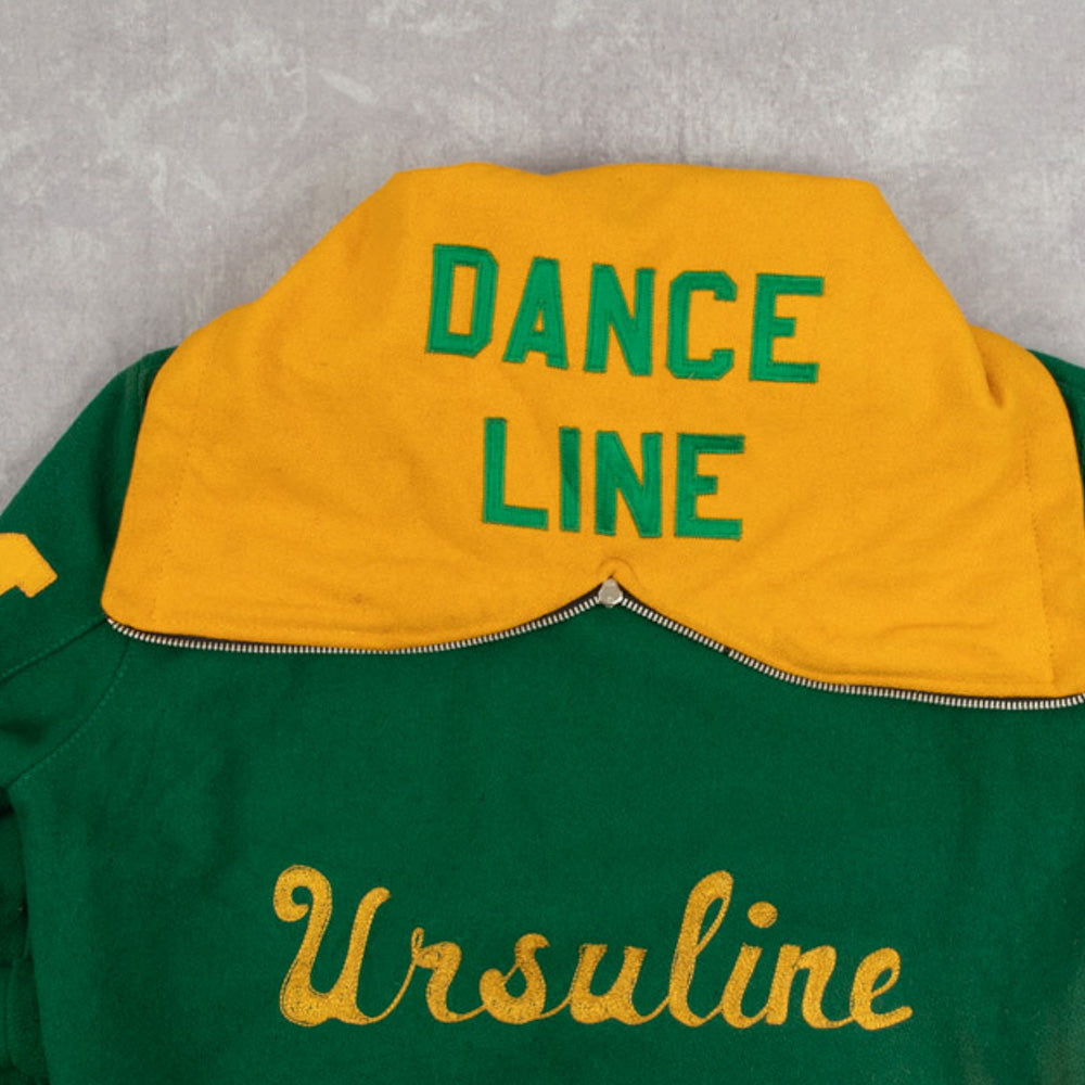 WOMEN'S VINTAGE 1970S DANCE LINE VARSITY BOMBER JACKET - MEDIUM