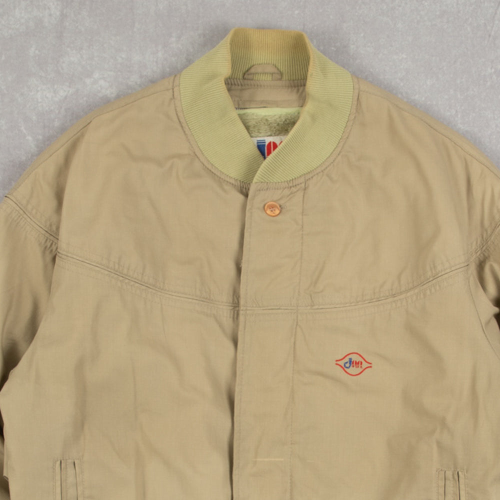 MEN'S VINTAGE 1990S SHERPA LINED FULL ZIP BOMBER JACKET - MEDIUM